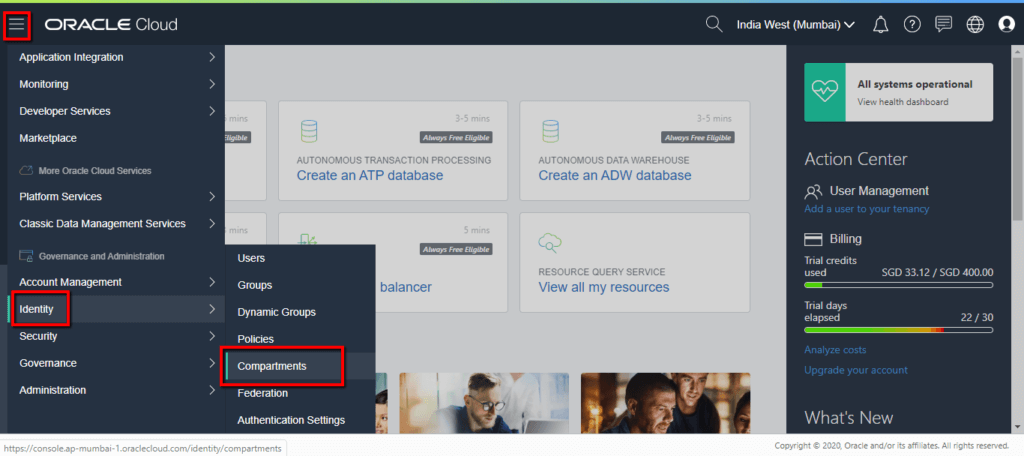 Choose a Compartment on Oracle Cloud Infrastructure • ServerHealers